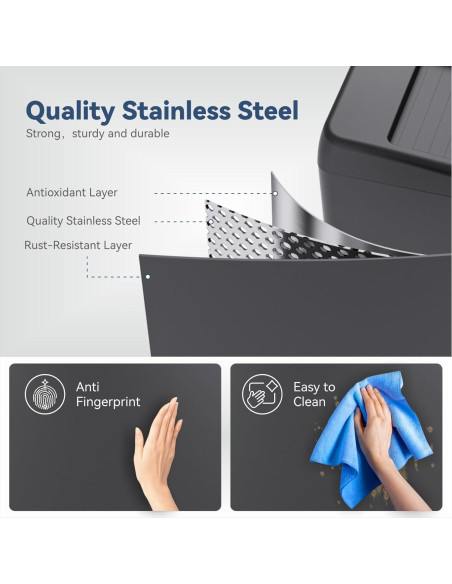 Basurero Automático ELLO&ALLO 30L con Sensor de Movimiento Negro