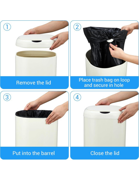 Basurero Automático GarveeHome 30L con Sensor de Movimiento Beige