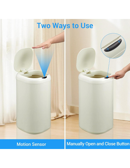 Basurero Automático GarveeHome 30L con Sensor de Movimiento Beige