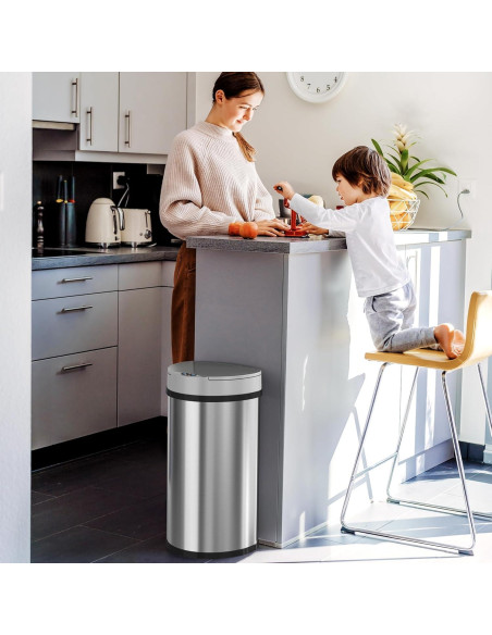 Bote de Basura iTouchless 49L Acero Inoxidable con Sensor