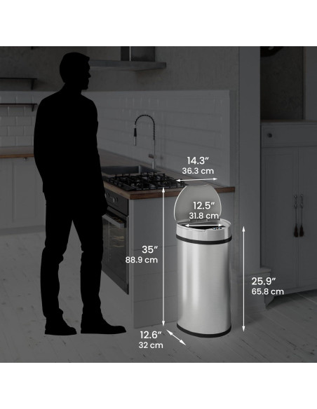 Bote de Basura iTouchless 49L Acero Inoxidable con Sensor