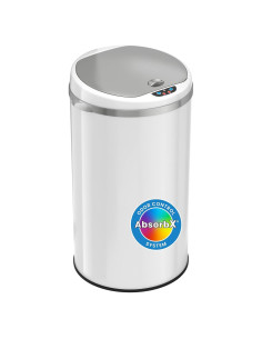 Basurero Automático iTouchless 30L Blanco Acero Inoxidable