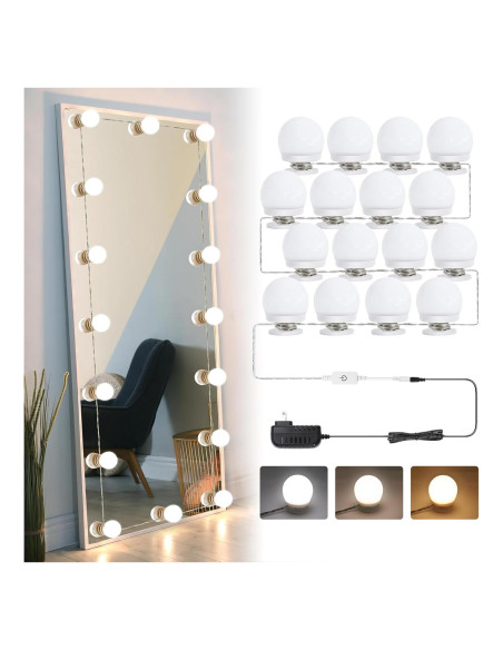 Luces de Tocador AIBOO 16 Bombillas LED Regulables para Maquillaje