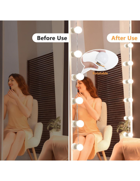 Luces de Tocador AIBOO 16 Bombillas LED Regulables para Maquillaje