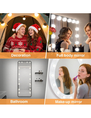 Luces de Tocador AIBOO 16 Bombillas LED Regulables para Maquillaje