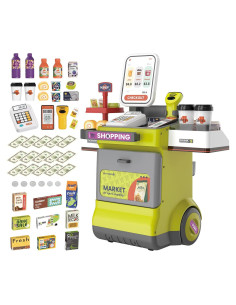 Caja Registradora Juguete de Supermercado deAO Verde 48PCS