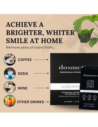 Tiras Blanqueadoras para Dientes Dosmetics - 28 Piezas, Sin Sensibilidad