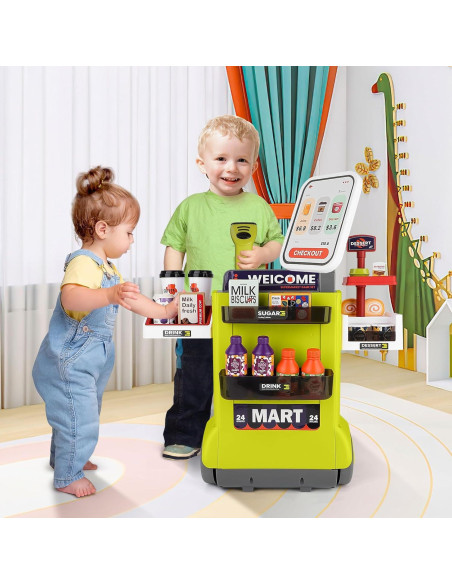 Caja Registradora Juguete de Supermercado deAO Verde 48PCS