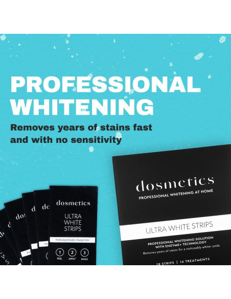 Tiras Blanqueadoras para Dientes Dosmetics - 28 Piezas, Sin Sensibilidad