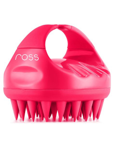 Cepillo Masajeador de Cuero Cabelludo Ross Rosa con Cerdas de Silicona