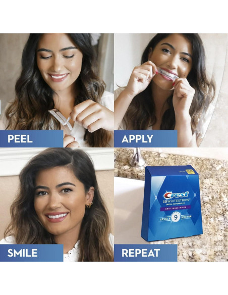 Crest 3D Whitestrips Brilliance White - 32 tiras blanqueadoras