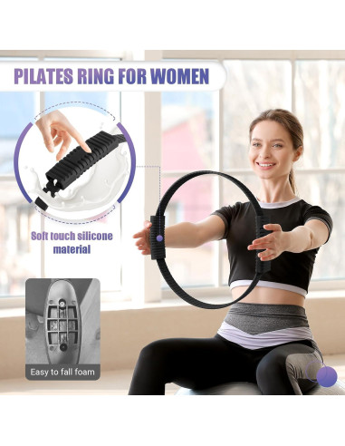 Anillo de Pilates Paleclouds 34.3 cm con Póster y Bolsa