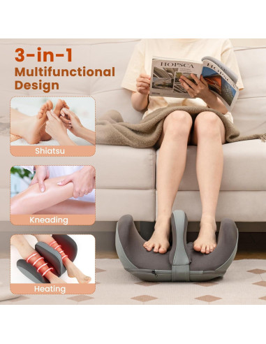 Masajeador de pies Giantex con calor y 3 intensidades - Gris