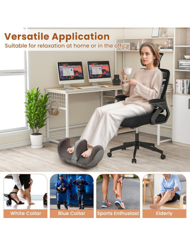 Masajeador de pies Giantex con calor y 3 intensidades - Gris