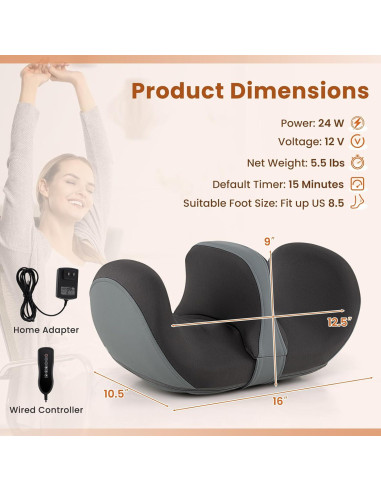 Masajeador de pies Giantex con calor y 3 intensidades - Gris