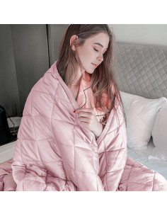 Manta con peso Giantex 60x80 cm 9 kg Rosa con 2 fundas 2