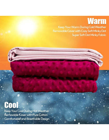 Manta con peso Giantex 60x80 cm 9 kg Rosa con 2 fundas