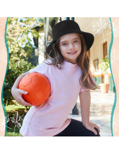 16 Sombreros de Cubo Plegables Unisex de Algodón Negro