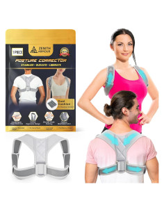 Corrector de Postura Zenith Armour Unisex Ajustable - Faja Ergonómica Transpirable para Espalda y Hombros