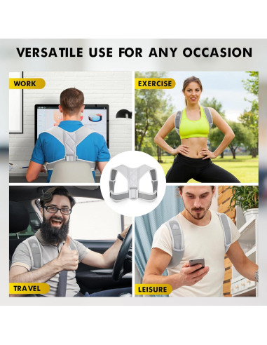 Corrector de Postura Zenith Armour Unisex Ajustable - Faja Ergonómica Transpirable para Espalda y Hombros
