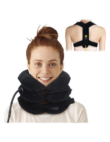 Dispositivo de Tracción Cervical iBYWM Ajustable Negro Carbón