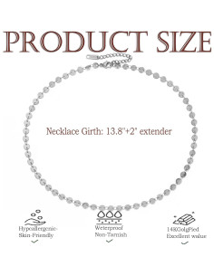 Collar Choker Dainty de Oro 14K y Plata Esterlina Ajustable 2