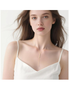 Collar Lariat de Oro 14K para Mujeres con Colgante en Y 2