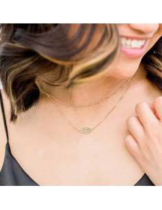 Collar BENEIGE Gold Ojo Maligno 14K para Mujeres 44.45 cm 2