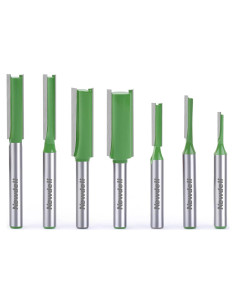 Juego de Brocas de Router Rectas Newdeli 7Pcs 1/4" Carburo