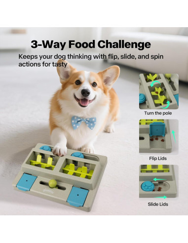 Dispensador de Comida para Perros Pawise 3 Niveles Azul