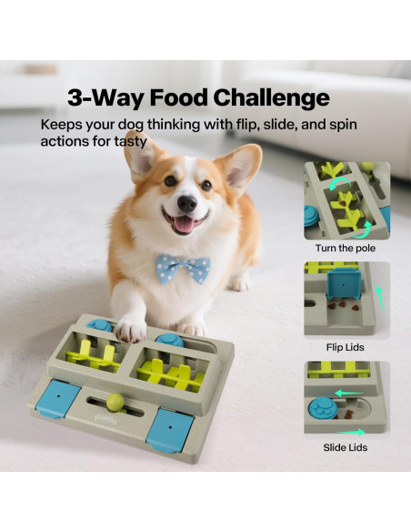 Dispensador de Comida para Perros Pawise 3 Niveles Azul