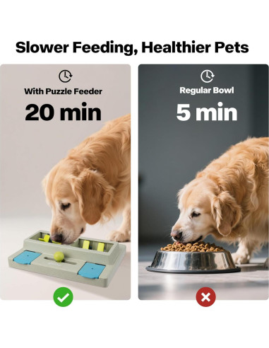 Dispensador de Comida para Perros Pawise 3 Niveles Azul