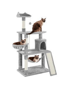 Torre de Gato Yaheetech 161 cm con Hamaca y Rascadores