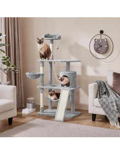 Torre de Gato Yaheetech 161 cm con Hamaca y Rascadores 2