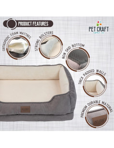 Cama Ortopédica para Perros Mediana Pet Craft 76.2x50.8cm 2