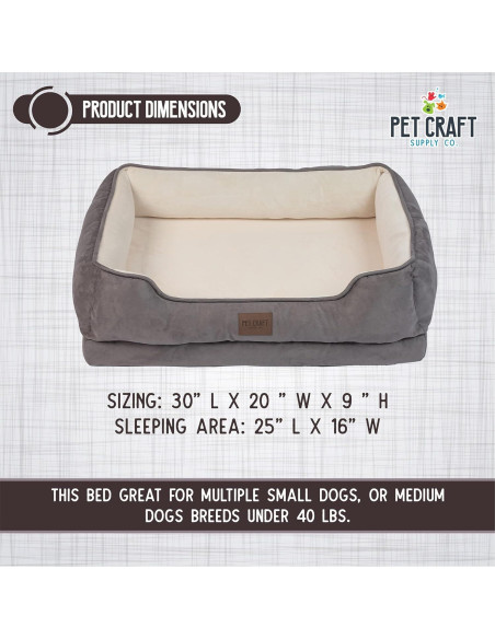 Cama Ortopédica para Perros Mediana Pet Craft 76.2x50.8cm
