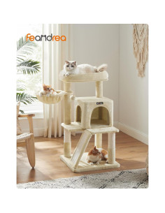 Árbol para Gatos Feandrea UPCT51M Beige 96 cm con Rascador 2