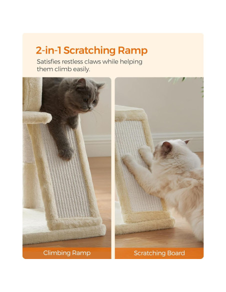 Árbol para Gatos Feandrea UPCT51M Beige 96 cm con Rascador