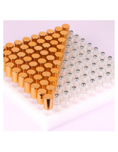 Pack 100 botellas vidrio 5ml rodillo MaxMau para aceites