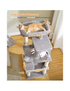 Árbol para Gatos PETEPELA 116.1 cm 5 Niveles Gris 2