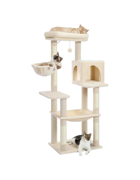 Árbol para Gatos PAWZ Road 142 cm Beige con Hamaca y Perchero