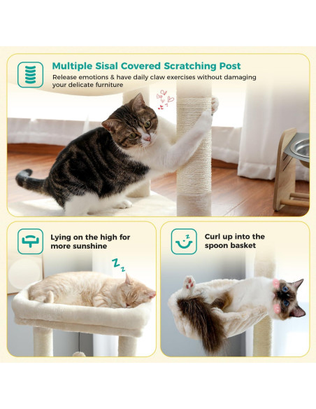 Árbol para Gatos PAWZ Road 142 cm Beige con Hamaca y Perchero