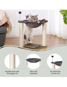 Árbol para Gatos Simple Deluxe 4-en-1 con Hamaca y Rascador 2