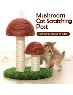 Poste Rascador para Gatos PowerKing Hongo 38x30.5cm Sisal Natural 2