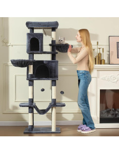 Árbol para Gatos LETKIND 70 cm con Hamaca y Rascador 2