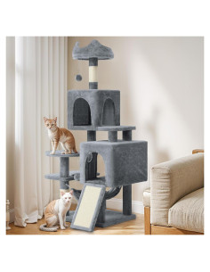 Torre de Árbol para Gatos YITAHOME 137cm Multi-Nivel Gris