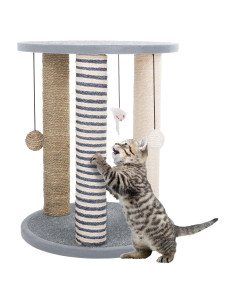 Poste Rascador para Gatos PETMAKER 48.9 cm Gris con Juguetes
