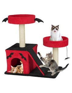 Árbol para Gatos VINGLI Halloween 114 cm con Rascador y Cueva