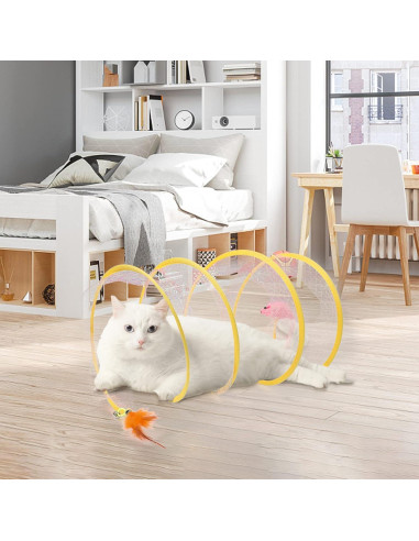 Túnel de Gato Plegable TEASIK - Grande, Interactivo, 50cm
