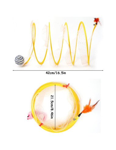 Túnel de Gato Plegable TEASIK - Grande, Interactivo, 50cm
